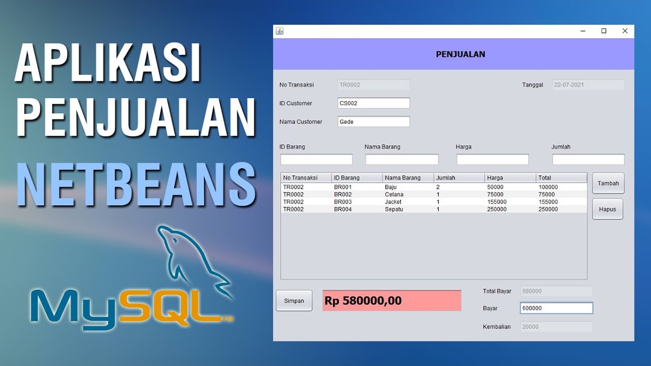 Membuat Aplikasi Pemesanan dengan MySQL sebagai Backend